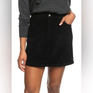 NWT Roxy Silent Days Corduroy Mini Skirt (Color: Black / Size XS)